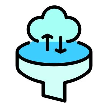Funnel data cloud icon vector flat Stock Illustration