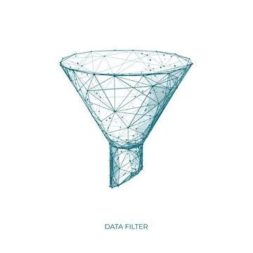 Funnel. Data filter.  Stock Illustration