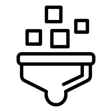Funnel data icon, outline style Stock Illustration