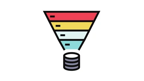 Funnel diagram big data color icon animation Stock Footage 326108378
