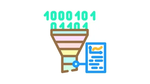 Funnel diagram big data color icon animation Stock Footage 327260067