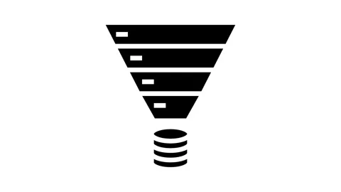 Funnel diagram big data glyph icon animation Stock Footage 326145732