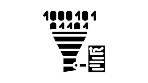 Funnel diagram big data glyph icon animation Stock Footage 326736017