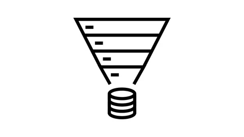 Funnel diagram big data line icon animation Stock Footage 326125876