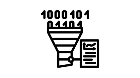 Funnel diagram big data line icon animation Stock Footage 326752050