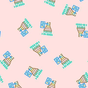 Funnel diagram big data vector seamless pattern Stock Illustration