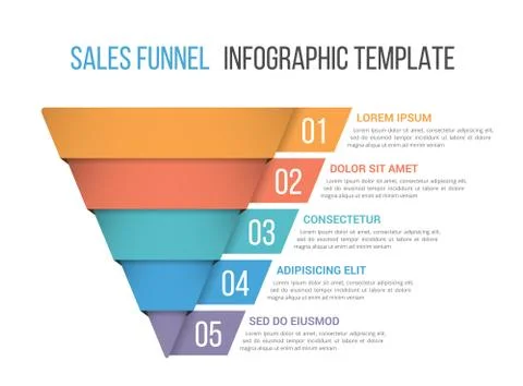 Funnel Diagram Template Stock Illustration