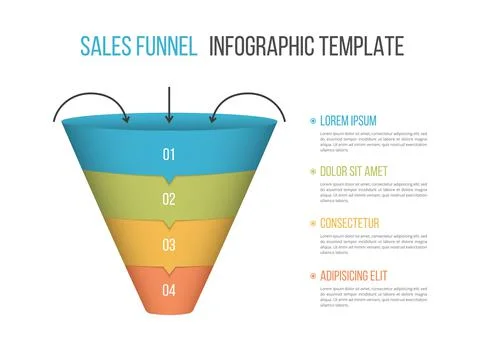 Funnel Diagram Template Illustrazione stock