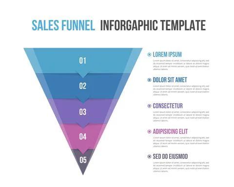 Funnel Diagram Template Stock Illustration