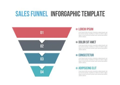 Funnel Diagram Template Stock Illustration