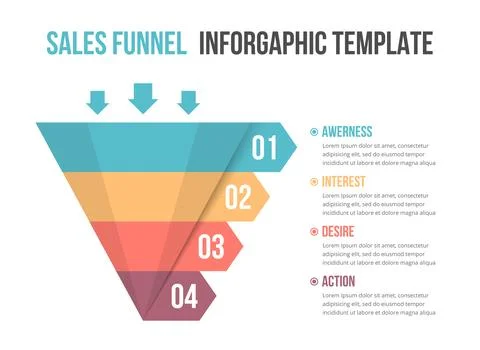 Funnel Diagram Template 스톡 일러스트