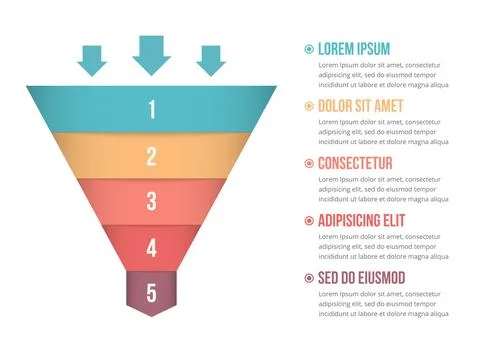 Funnel Diagram Template Stock Illustration