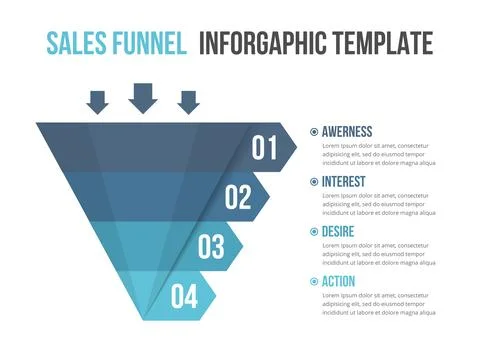 Funnel Diagram Template Stock Illustration