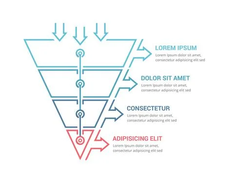 Funnel Diagram Template Stock Illustration
