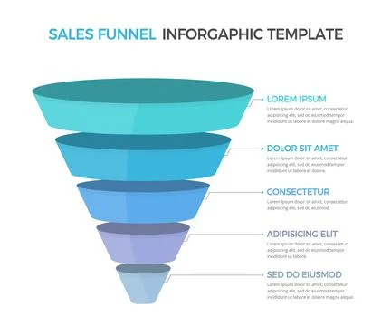 Funnel Diagram Template Stock Illustration