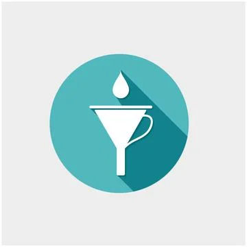 Funnel with drop Funnel with drop. Vector illustration in flat style Copyr... Stock Photos