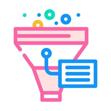Funnel filter data science color icon vector illustration Stockillustratie