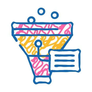 Funnel filter data science icon doodle illustration Stock Illustration