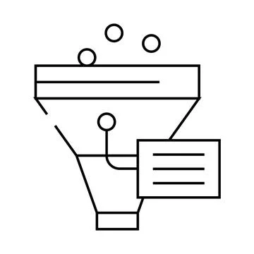 Funnel filter data science line icon vector illustration Stock Illustration