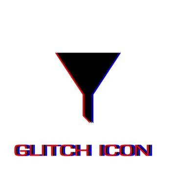 Funnel filter icon flat Stock Illustration