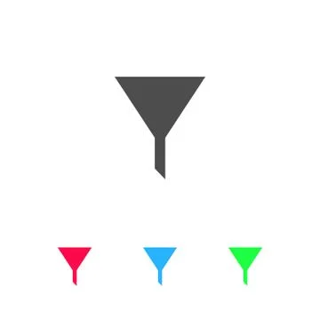 Funnel filter icon flat Stock Illustration