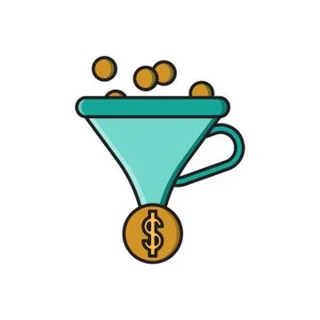 Funnel flat color icon Stock Illustration