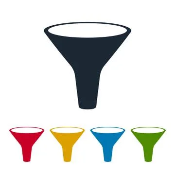 Funnel flat icon Illustrazione stock