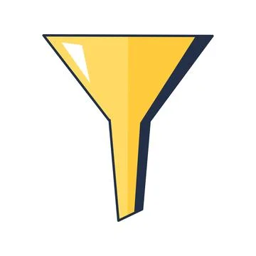 Funnel flat illustration representing filtering marketing 스톡 일러스트