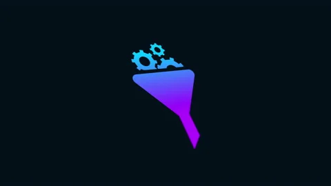 Funnel gears icon animation. gradient color Video stock 169834495