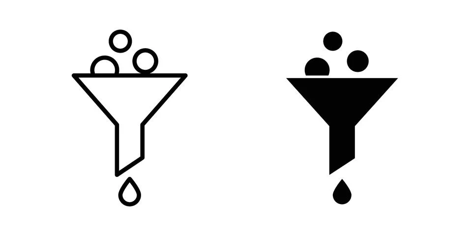 Funnel icon concept. best for web design Stock Illustration