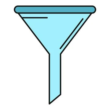 Funnel icon concept for filtering and optimizing data 库存插图