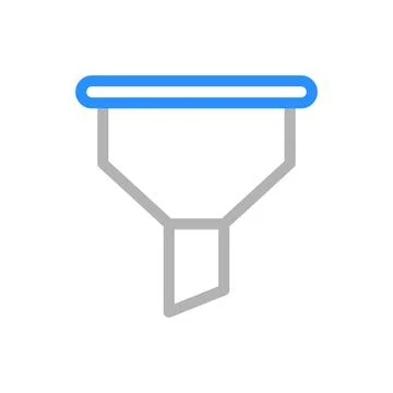 Funnel icon, data filter concept, lead generation, sales conversion, market.. Stock Illustration