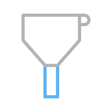 Funnel icon, data filter concept, vector illustration. Illustrazione stock