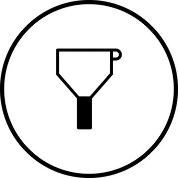 Funnel icon illustration for conversion rate optimization or filtering proc.. Illustrazione stock