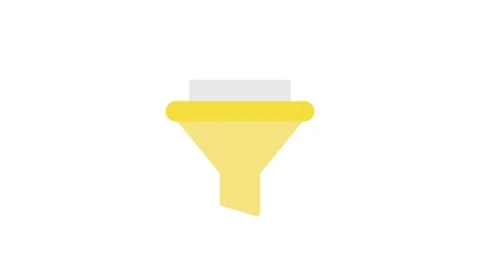 Funnel icon with a paper document, symbolizing data filtering. Stock Footage 334021176