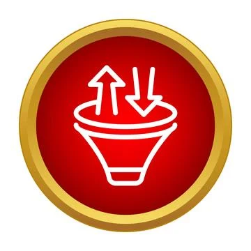 Funnel icon showing data filtering process and conversion Stock Illustration