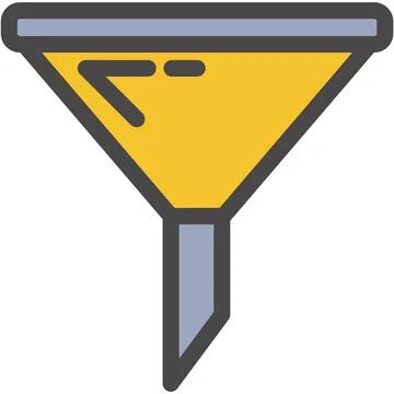 Funnel icon vector filter conversion flat sign Stock Illustration