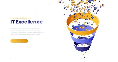Funnel IT Excellence vector poster Stock Illustration
