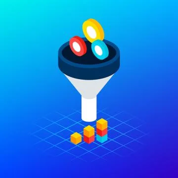 Funnel Leads Analytics Concept Stock Illustration