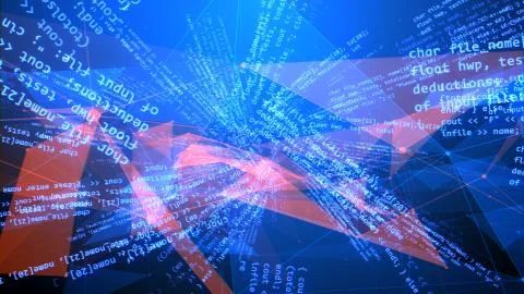 A funnel looking 3d illustration of a circular coding program with mysterious Stock Illustration