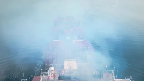 Funnel or smokestack on ship utilized for expelling smoke or engine exhaust  Stock Footage 146184290