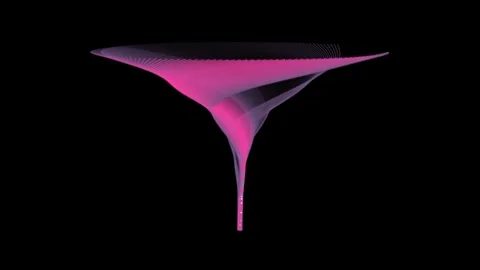 A funnel or vortex-shaped structure made of hundreds of thin, glowing light Vídeos de archivo 342700936