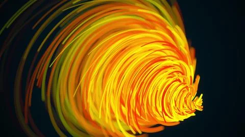 Funnel of random lines, computer generated. 3d rendering of an abstract spiral Stock Illustration