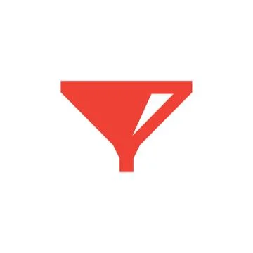 Funnel Red Icon On White Background. Red Flat Style Vector Illustration. Stock Illustration