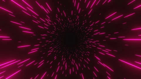 A funnel of red rays on a black background rotates. Endless journey to the stars Stock Footage 130046699