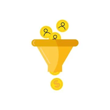 Funnel shaped desk icon concept Stock Illustration