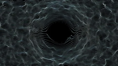 Funnel-shaped tunnel for movement between cyberspaces. Cosmic wormhole. Space Stock Illustration