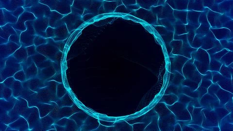 Funnel-shaped tunnel for movement between cyberspaces. Cosmic wormhole. Spa.. Stock Illustration