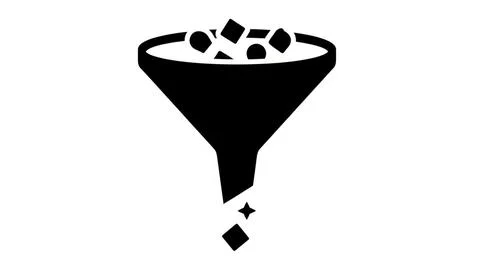 Funnel with shapes Illustrazione stock