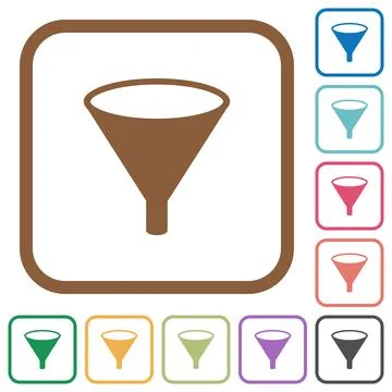 Funnel simple icons Stock Illustration